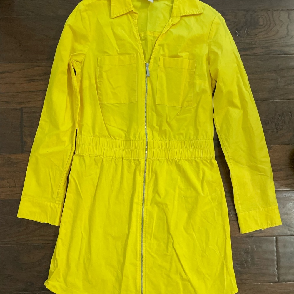 Michael Kors Yellow zippered long sleeve dress